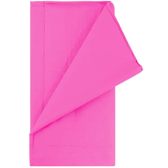 JAM Paper Fuchsia Pink Rectangular Plastic Lined Paper Table Cover, 54" x 108"